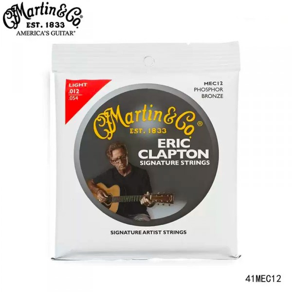 墨西哥Martin馬丁CLAPTON簽名款磷青銅SP電箱民謠木吉他琴弦套裝
