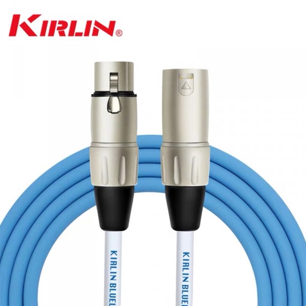 KIRLIN科林麥克風線藍色卡農線平衡電容卡儂公對母音頻話筒延長線