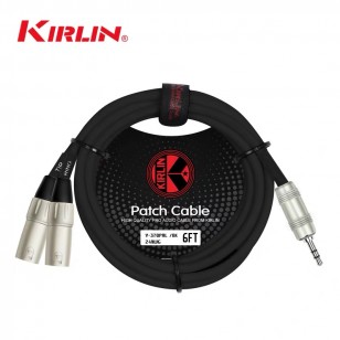 KIRLIN科林轉換線3.5三芯轉雙卡儂公一分二Y型線音箱麥克風轉接線
