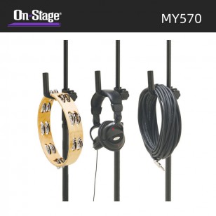 話筒支架On-Stage MY570落地式通用升降、吊杆挂耳式夾扣式配件架
